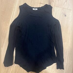 LNA cold shoulder waffle thermal long sleeve t shirt